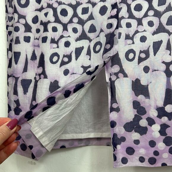 Daniel Hechter Geo Pattern Cotton Sleeveless Midi Sheath Dress Size L - Picture 4 of 9